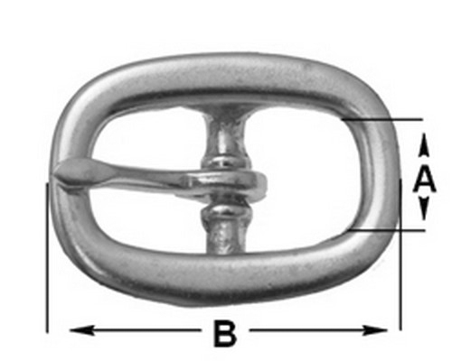 10er Pack Halfterschnalle 30mm Messing vernickelt