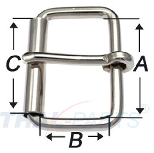 50er Pack Rollschnalle 22mm Stahl vernickelt / Rollschnallen