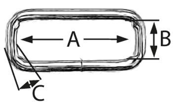 10er Pack Schlaufen 16mm x 6 x 2,7mm Rund Stahl, vernickelt