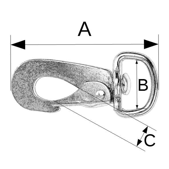 10er Pack Schwedenhaken mit eckigem Wirbel 20mm x 70mm Zinkdruckguss
