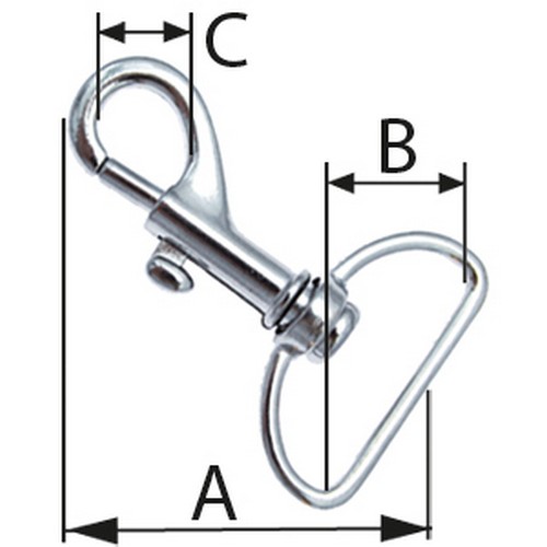 10er Pack Karabinerhaken 20 x 43mm mit geradem Wirbel