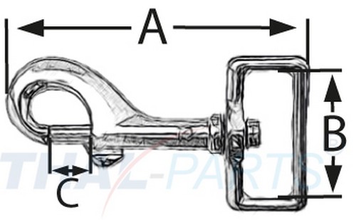 50er Pack Karabinerhaken 20 x 50mm mit geradem Wirbel