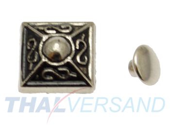 10er Pack Ziernieten Pyramide verziert #74 Motivnieten