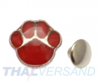 10er Pack Ziernieten Pfote Rot #63B Motivnieten Ledernieten