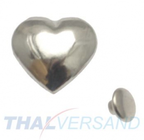 10er Pack Ziernieten Herz Heart #401 Motivnieten Ledernieten