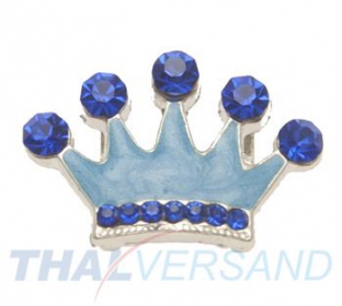 Strassmotiv -Krone Blau - zum Aufschieben 16mm- Strass Motiv #28