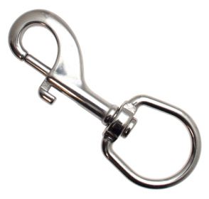 Karabinerhaken 30 x 115mm mit rundem Wirbel Edelstahl Rostfrei