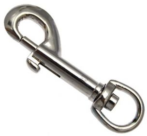 50er Pack Karabinerhaken 12 x 78mm mit rundem Wirbel