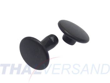 100er Pack Doppel Hohlnieten 11x12mm Unten zu Schwarz verkupfert