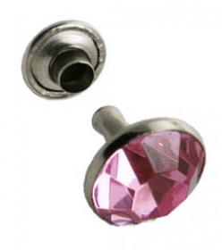 100er Pack Ziernieten Strassnieten Chatonnieten 6mm Rosa Strass