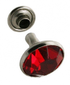 10er Pack Ziernieten Strassnieten Chatonnieten 6mm Rot Strass
