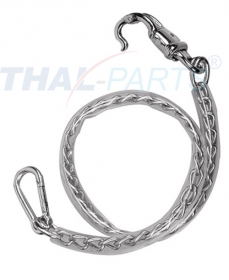 Anbindekette 55cm ummantelt mit Panikhaken und Karabiner