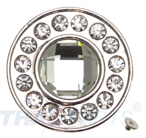 10er Pack Strass Concho Weiss Rund 35mm Conchos