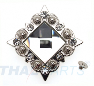 10er Pack Strass Concho Weiss Eckig 35mm Conchos