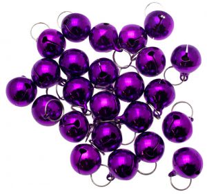 96er Pack Gl�ckchen Schellen 17mm Durchmesser Messing Lila