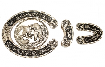 Western Buckle Grtelschnalle 10cm / 40mm Zinkdruckguss