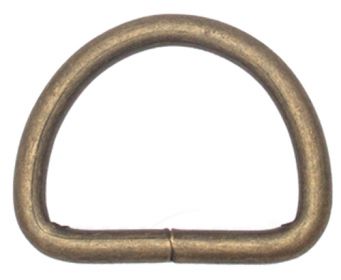 50er Pack D-Ringe 16 x 12 x 2,6mm Stahl, Altmessing
