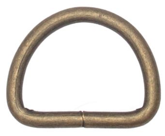 D-Ringe 25mm x 18 x 3,4 Stahl 50St Altmessing Halbrund Ring Halbrunde D Ringe 