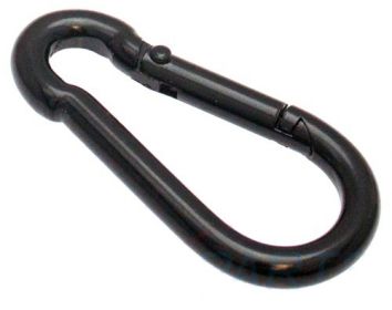 10er Pack Feuerwehr Karabinerhaken 50 x 5mm Stahl schwarz KTL
