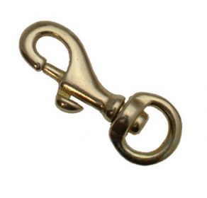 Karabinerhaken Messing 10 x 51mm mit Rundwirbel Mini