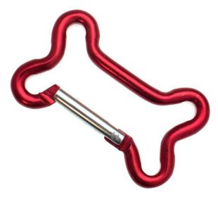 10er Pack Aluminium Karabinerhaken  Knochen 66mm Rot eloxiert