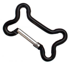 10er Pack Aluminium Karabinerhaken  Knochen 66mm Schwarz