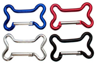 Sortiment Aluminium Karabinerhaken Knochen 12 teilig 4 Farben