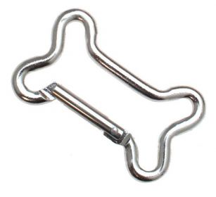 50er Pack Aluminium Karabinerhaken  Knochen 66mm Silbern