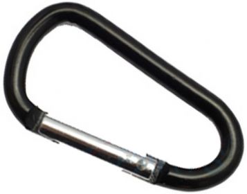 10er Pack Aluminium Karabinerhaken 75mm x 7mm Schwarz eloxiert