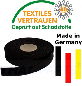 10m Gurtband 25mm Breit ca. 1,6mm stark / Schwarz Polypropylen