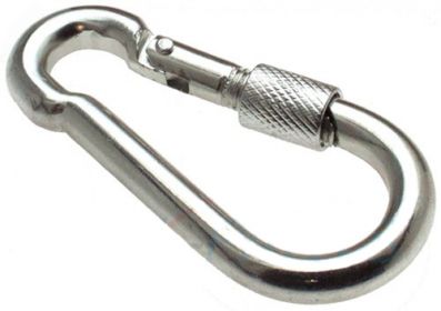 10er Pack Feuerwehr Karabinerhaken 100 x 10mm mit Schraube