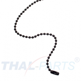 100er Pack Kugelketten 2,4mm x 200mm Schwarz mit Verschluss