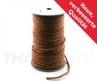 50m Bolo Lederband geflochten Lederschnur 5mm Natur Leder