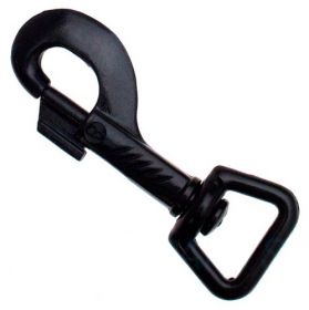 10er Pack Karabinerhaken 20x74mm Schwarz gerade Heavy Duty