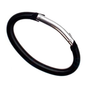 10er Pack Aluminium Karabinerhaken Oval 60 x 6mm Schwarz eloxiert