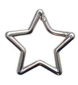 10er Pack Aluminium Karabinerhaken Stern 67mm Silbern eloxiert
