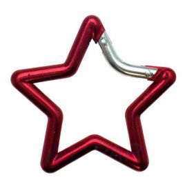 50er Pack Aluminium Karabinerhaken Stern 67mm Rot eloxiert