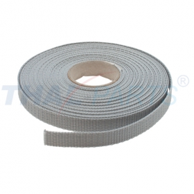 10m Gurtband 15mm Breit ca. 1,6mm stark / Silbergrau Polypropylen