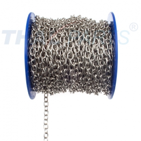 25m Uhrkette 1,2mm x 5,5mm x 5,8mm #U194 vernickelt Silbern Zierkette