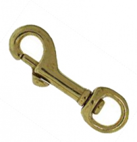 Karabinerhaken Messing 10 x 55mm mit Rundwirbel