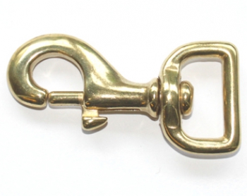 Karabinerhaken Messing 20 x 76mm mit geradem Wirbel
