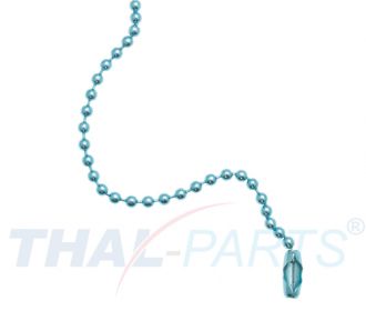 100er Pack Kugelketten 2,4mm x 102mm HELLBLAU mit Verschluss