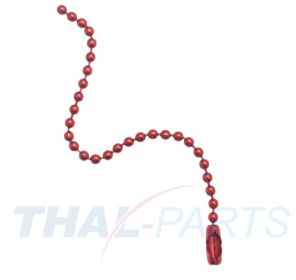 100er Pack Kugelketten 2,4mm x 102mm ROT mit Verschluss