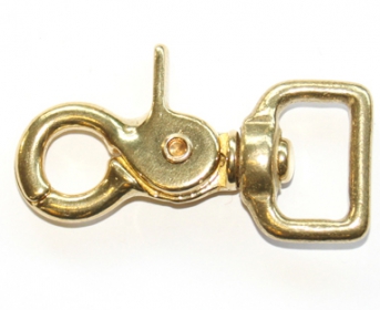 Karabinerhaken Messing 22 x 65mm mit geradem Wirbel