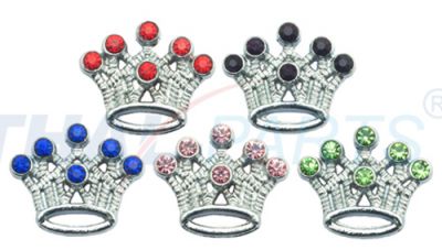 5er Pack Strassmotiv Crown Krone Sortiment - zum Aufschieben 16mm Strass Motiv