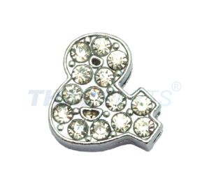 Strassmotiv - & - zum Aufschieben - 14mm - Strass Buchstaben