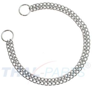 Hunde Halskette kurzgliedrig 2,5mm x 55cm 2-reihig Kettenhalsband Hundehalskette