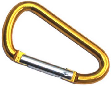 10er Pack Aluminium Karabinerhaken 76mm x 7,5mm Gold eloxiert