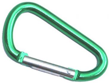 50er Pack Aluminium Karabinerhaken 76mm x 7,5mm Gr�n eloxiert