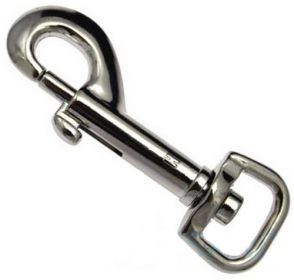 10er Pack Karabinerhaken 16 x 75mm mit halbrundem Wirbel